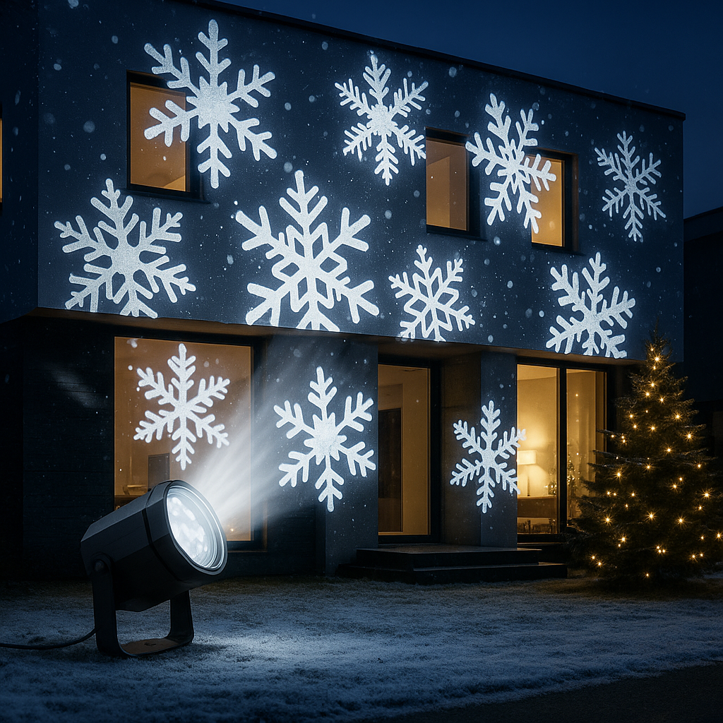 Projecteur LED Flocons de Neige ❄ Ambiance Noël Instantanée
