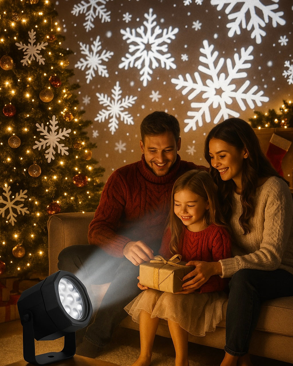 Projecteur LED Flocons de Neige ❄ Ambiance Noël Instantanée