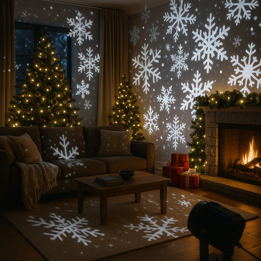 Projecteur LED Flocons de Neige ❄ Ambiance Noël Instantanée
