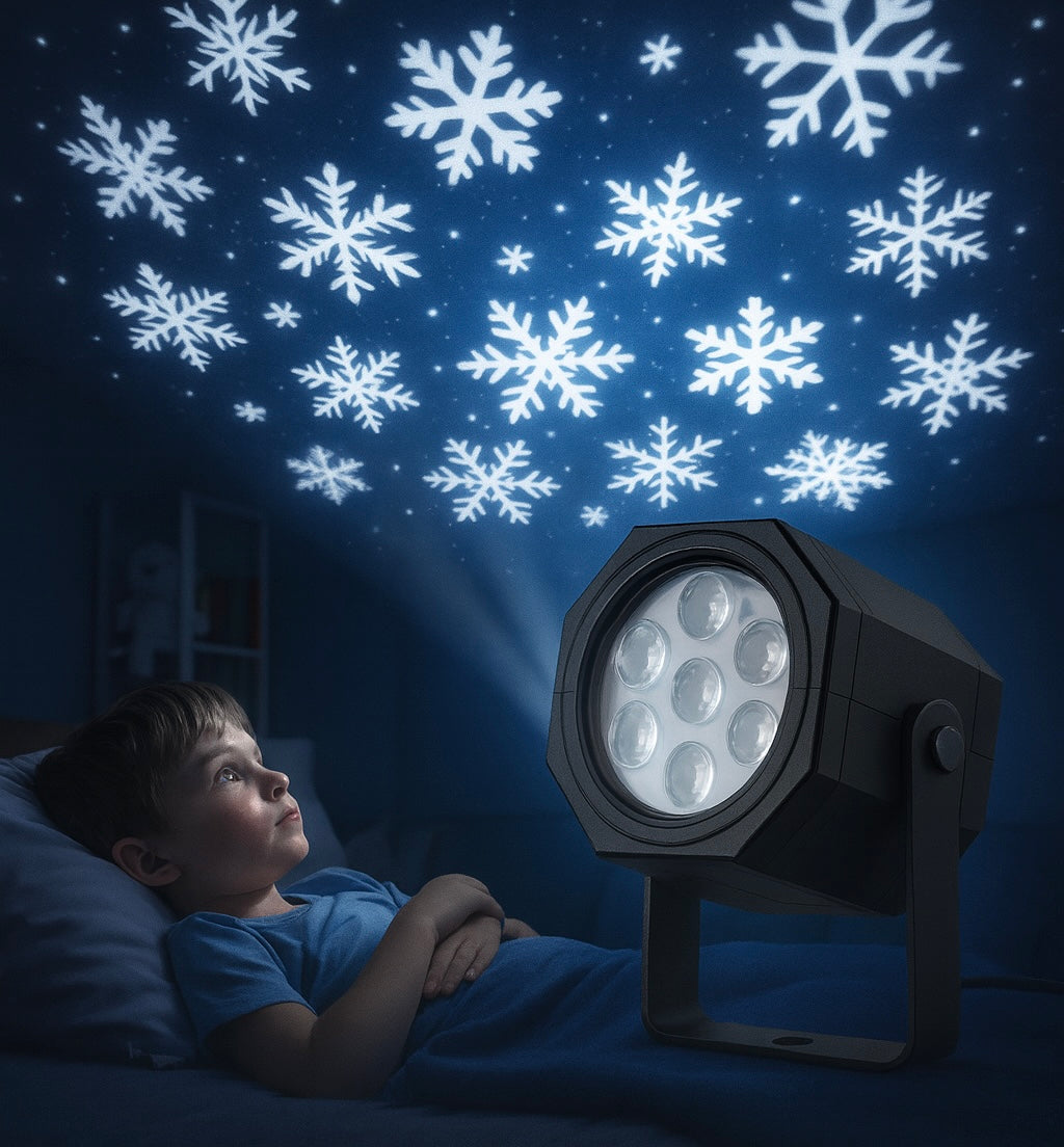Projecteur LED Flocons de Neige ❄ Ambiance Noël Instantanée
