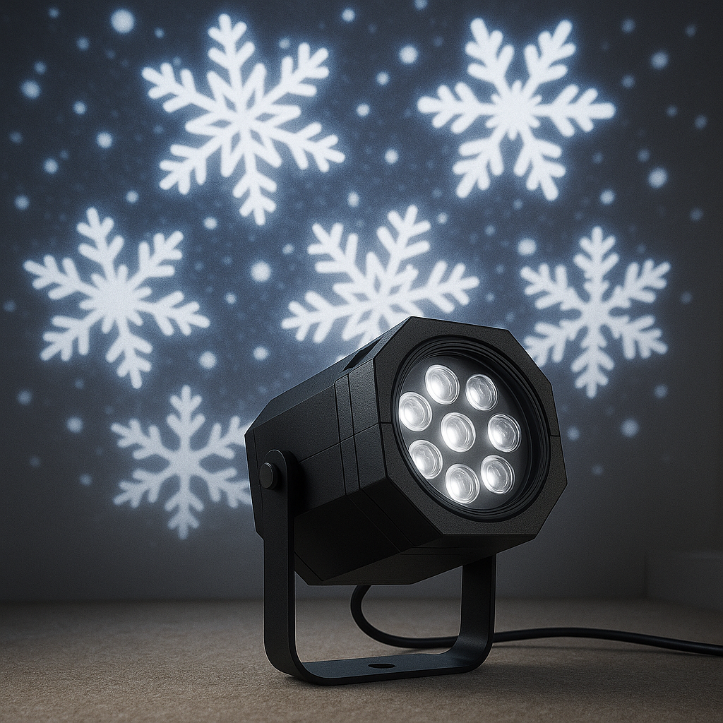 Projecteur LED Flocons de Neige ❄ Ambiance Noël Instantanée